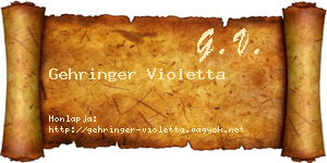 Gehringer Violetta névjegykártya